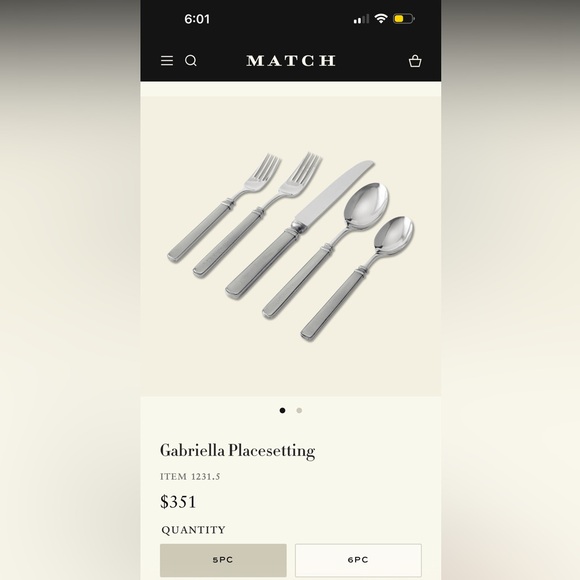 Match Gabriella Pewter Flatware 12 Complete Place Settings + Salad and Butter